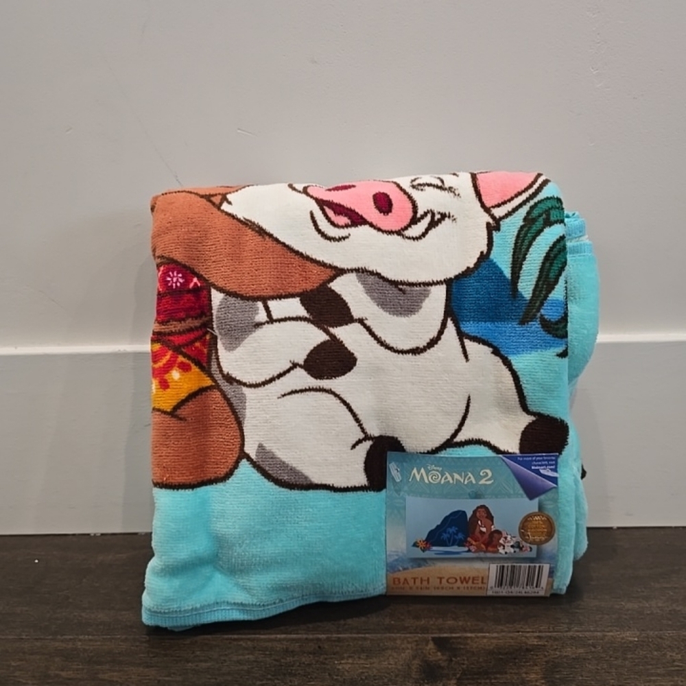 Moana Land and Sea 27" x 54" Kids Bath Towel, Cotton, Blue, Disney